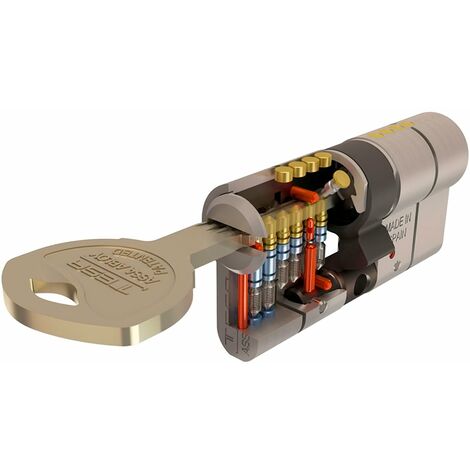 Cilindro Tesa Seguridad T70 30x30 Latonado Leva Corta
