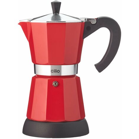 Cilio 273854 - Caffettiera elettrica Classico da 6 tazzine, colore: Rosso