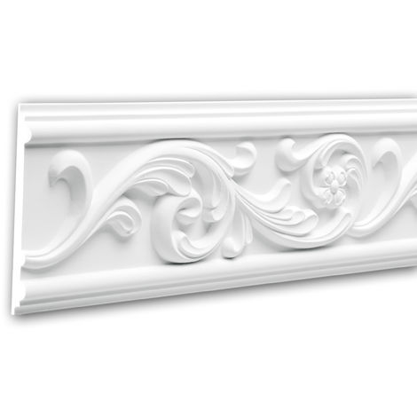 PROFHOME DECOR Cimaise 151325 Profhome Moulure polyuréthane décorative style Rococo-Baroque blanc 2 m