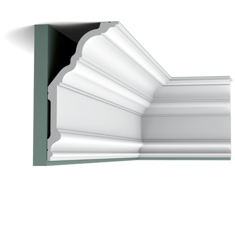 C340 Corniche plafond polyuréthane Orac Decor Luxxus - 25,5x13.5x200cm (h x p x l)- moulure décorative a l unité