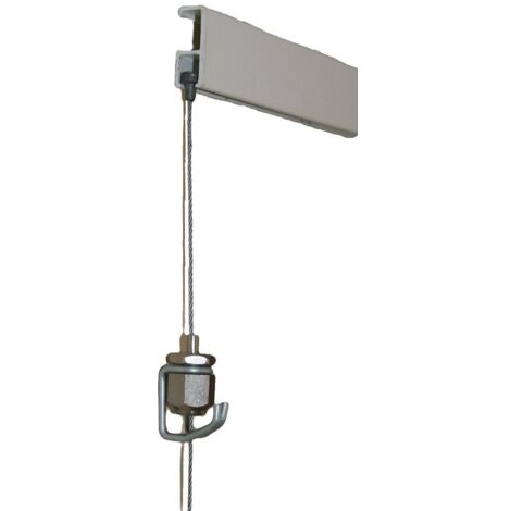 Cimaise en kit à câble inox Civiclic - rail blanc de 2 m - 2 câbles longueur 1,80m - - CIVIC