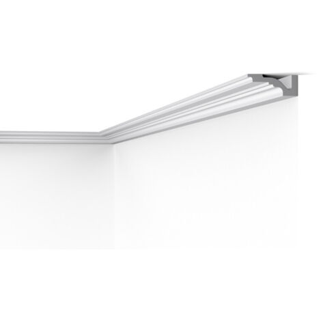 NMC – Cimaise polystyrène HD décorative 200 cm – Largeur 4 cm – Résistante aux chocs – Pour murs intérieurs – Coloris blanc