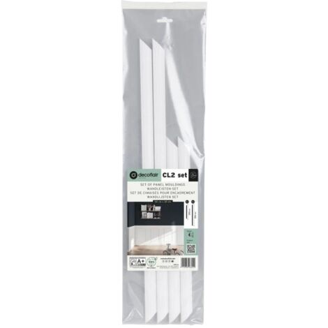 Cimaise polystyrène HD 25 x 13 x 390 mm – Résistante à l'eau et aux chocs – Pour murs et plafonds – Lot de 1 pièce – Decoflair