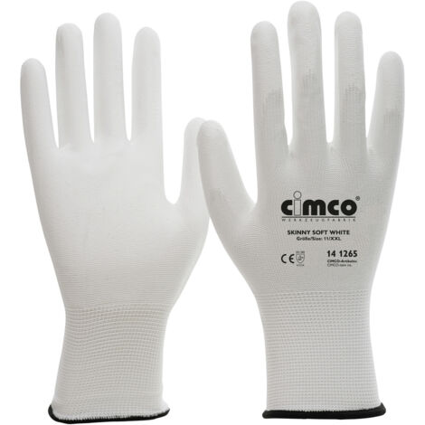 Cimco 141264 Skinny Soft White Nylon Arbeitshandschuh Größe (Handschuhe): 10, XL EN 388    1 Paar