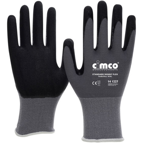 Cimco 141267 Standard Skinny Flex schwarz/grau Strickgewebe Arbeitshandschuh Größe (Handschuhe): 10,