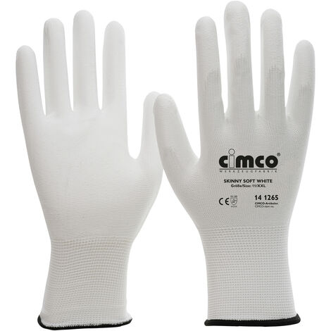 Cimco 141281 Skinny Soft White Nylon Arbeitshandschuh Größe (Handschuhe): 8, M EN 388    1 Paar