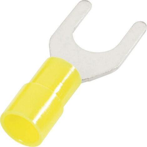 Cimco 180164 Cosse à fourche 4 mm² 6 mm² Ø du trou=6.5 mm partiellement isolé jaune 1 pc(s) D28680