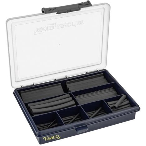 Cimco 181680 Assortiment de gaines thermorétractables noir Taux de retreint:2:1 130 pc(s)