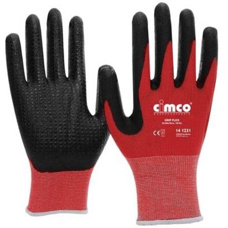 CIMCO GRIP FLEX SCHWARZ/ROT 141231 GUANTI DA LAVORO IN MAGLIA TAGLIA: 10, XL EN 388 1 PAIA(I)