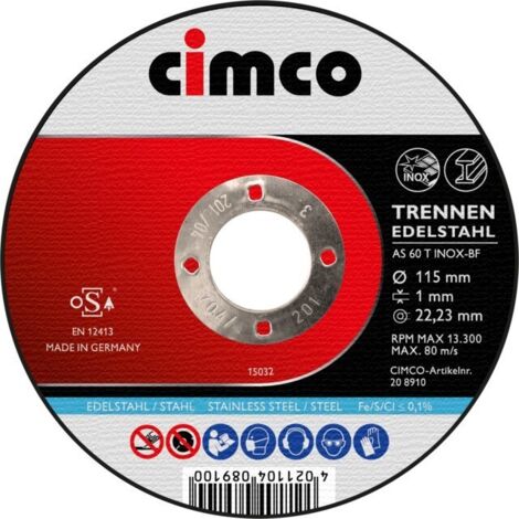 Cimco Korund-Trennscheibe Inox D=115mm 208910