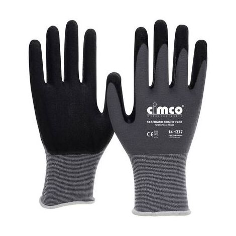 CIMCO STANDARD SKINNY FLEX SCHWARZ/GRAU 141266 TRICOT GANTS DE TRAVAIL TAILLE: 9, L 1 PAIRE(S)