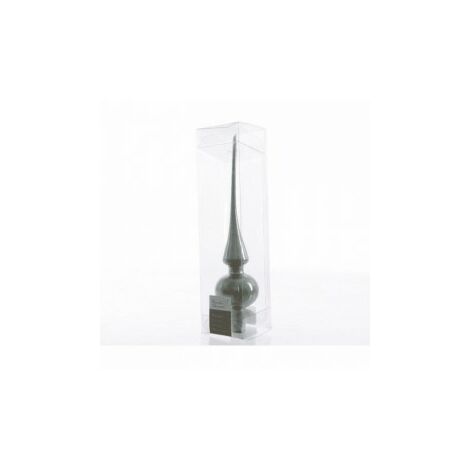 Cime de sapin de Noël en verre vert eucalyptus 26 cm