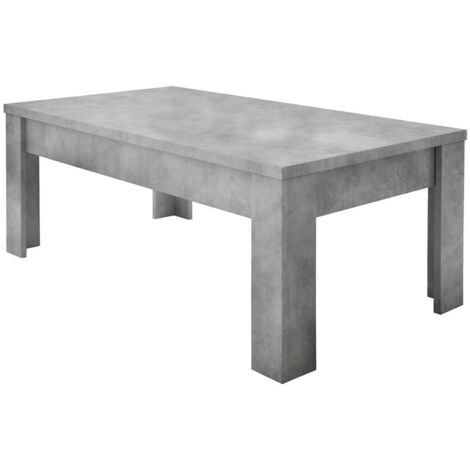 CIMENTO - Table Basse Rectangulaire Plateau et Pieds Aspect Cimento