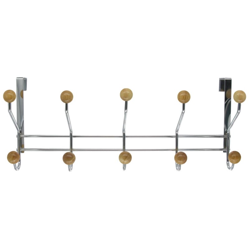 Patère 5t chrome boule bois