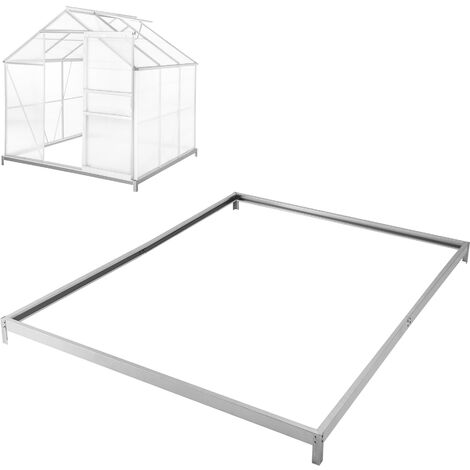 Cimientos para invernadero - base para invernadero de acero, esquinas con estacas para sujetar al suelo, base estable para anclaje al suelo