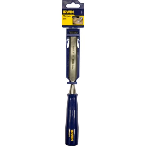 Cincel de borde biselado IRWIN® Marples® M444, 19 mm (3/4 pulg.), ideal para carpintería, mango de plástico azul, acero al carbono, resistente a impactos del mazo