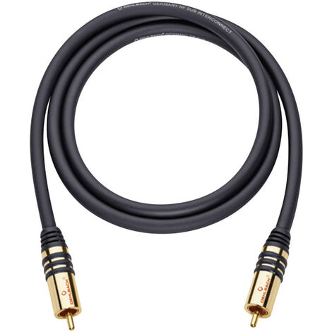 Cinch Audio Anschlusskabel [1x Cinch-Stecker - 1x Cinch-Stecker] 1.00 m Schwarz vergoldete Steckkont