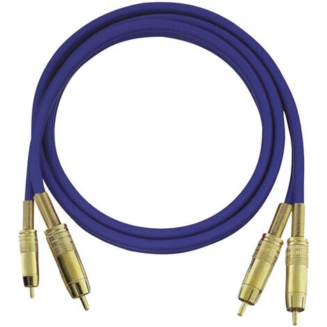 Cinch Audio Anschlusskabel [2x Cinch-Stecker - 2x Cinch-Stecker] 0.50 m Blau vergoldete Steckkontakt