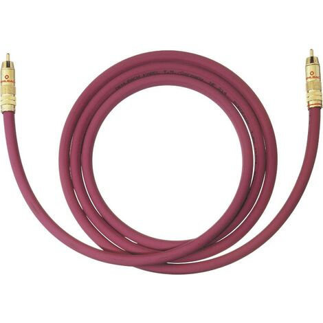 Cinch-RCA audio Câble de raccordement [1x Cinch-RCA mâle - 1x Cinch-RCA mâle] 3.00 m bordeaux contacts dorés Oehlbach NF 214 SUB W751601