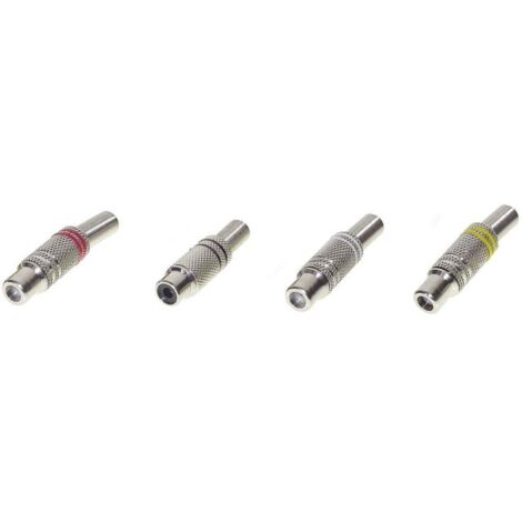 CINCH/RCA FEMELLE DROITE TRU COMPONENTS TRU-30K106 1601059 NOMBRE DE PÔLES: 2 MONO ROUGE, NOIR, JAUNE, BLANC 4 PC(S)