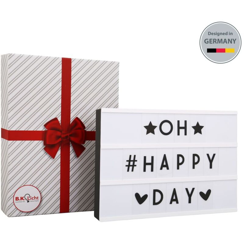 

Cinematic Light box A4, Caja de luz con 90 letras incl. USB, cinematográfica, Lightbox como Decoracion boda, Regalo original para cumpleaños,