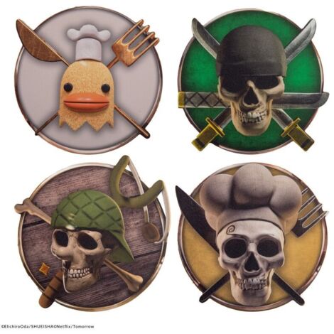 Cinereplicas One Piece - Juego de 4 posavasos - Personajes 2 - Licencia Oficial