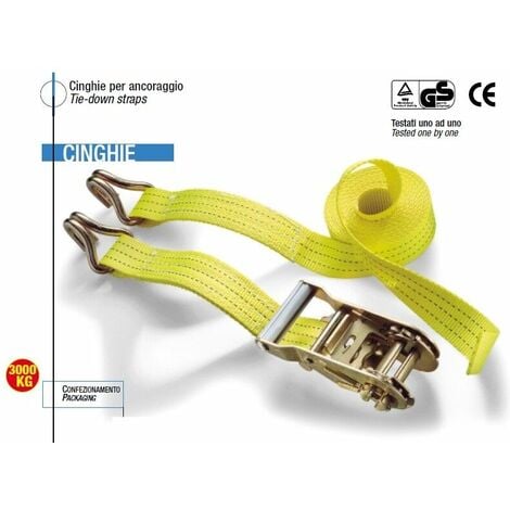 CINGHIA A CRICCHETTO CON GANCI 6 METRI 6M 800 Kg BAGAGLIERA