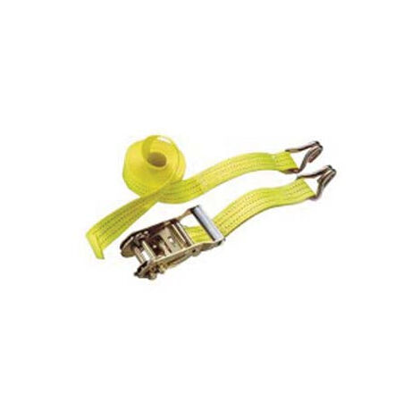 Cinghia Con Ganci A J E Cricchetto Colore Giallo - mt.8,5 x mm.50h. - portata Kg.5000