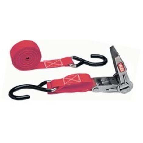 CINGHIA CON TENDITORE A CRICCHETTO CON GANCI A DENTE UNICO