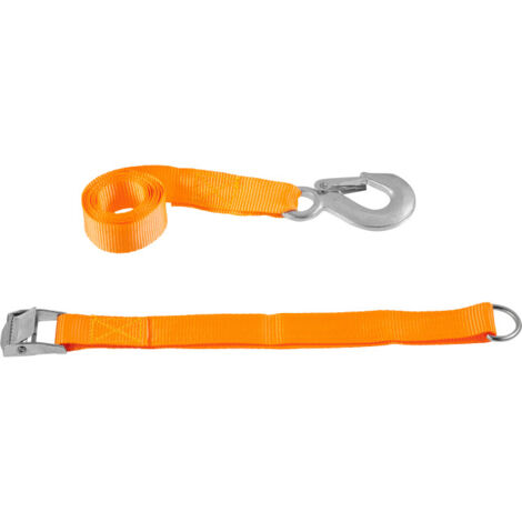 Cinghia di ancoraggio 125 kg. con fermo blocco e cinghia con moschettone 25 mm. x 2 mt. 