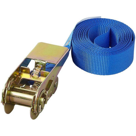 Cinghia di ancoraggio blu con cricchetto da 3,5 metri