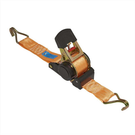 Cinghia di ancoraggio con cricchetto 2 ganci 450 cm 750 kg retrattile automatico