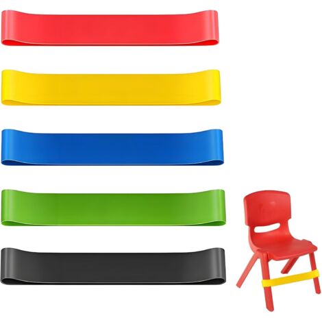 Cinghia elastica per sedia da 5 pezzi per bambini, cinghia elastica per sedia per ADHD, cinghie sensoriali per sedia da bambini, adatte a bambini con piedi irrequieti
