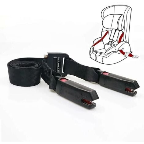 Cinghia Isofix per seggiolino per bambini generico, cintura Isofix Ltuikhq funzionamento con un pulsante in morbido poliestere nero, 1,6 m, resistenza 15.000 N. DEBUNS