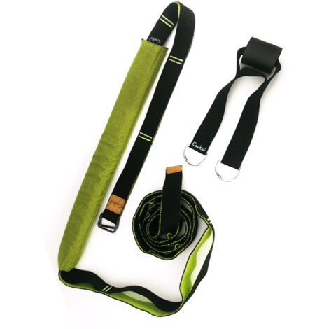 Cinghia multifunzionale per yoga, stretching, supporto per flessioni della schiena, cinghia per stretching per vita, schiena e gambe, ideale per danza e palestra (verde).