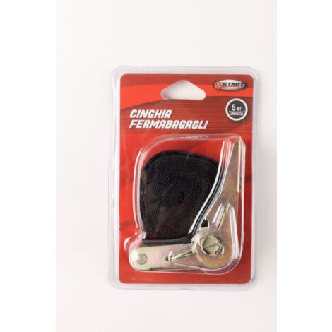 Cinghia singola 5 mt con cricchetto in doppio blister