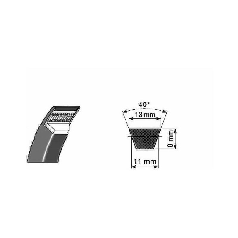 Cinghia trapezoidale in gomma telata tipo A51mm