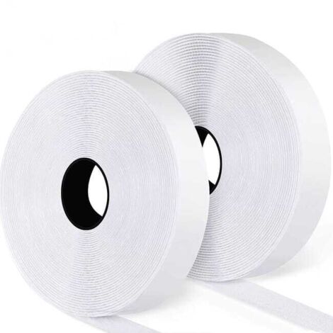 Cinghie a strappo con nastro adesivo bianco 2 cm / 8 m