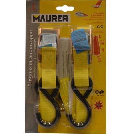 MAURER - Cinghie di ancoraggio 12 Mt 1000 Kg con morsetto a cricchetto  Maurer - ePrice