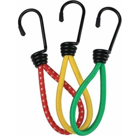 Cinghie Elastiche con Ganci Metallici (15 Pezzi) – 15 cm – Cinghie per Coperture di Pvc Rosse con Gancio, Molto Resistenti per Campeggio, Coperture, Tende e Tende a Sbraccio (5 Gialle + 5 Rosse + 5 Ve