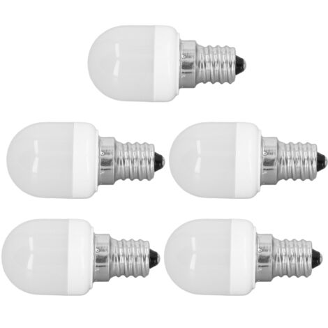 Cinq ampoules à vis E12, ampoules LED 1,5 W 75 lm à lumière douce, adaptées aux lampes de table, aux plafonniers et aux appliques murales, AC220 V, lumière chaude 6000 K