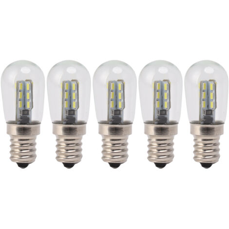 Cinq ampoules E12 pour réfrigérateur, haute luminosité, 120 V, avec 24 perles LED, adaptées aux réfrigérateurs