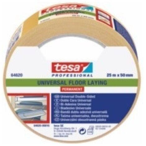 Cinta adh 50mmx 25mt d/cara moquetas permanente pp bl tesata
