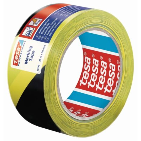 Cinta adh 50mmx 33mt señalizacion pvc ne/am tesatape