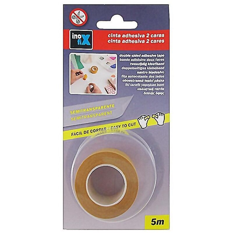 

MEGANEI cinta adhesiva 2 caras 19mmx5mt transparente blt/1