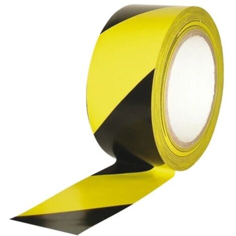 CINTA ADHESIVA AMARILLA NEGRA 100MMX33M - DEL PINO