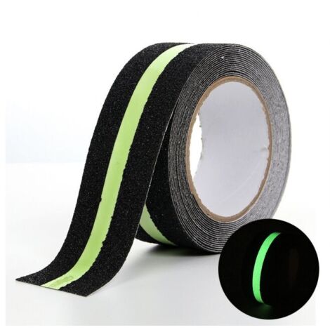 Cinta adhesiva antideslizante de 5 m x 5 cm con lámina luminosa, cinta de seguridad que brilla en la oscuridad para escaleras, escaleras de mano y suelos resbaladizos.