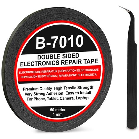 Cinta adhesiva B7010 doble cara para moviles 50 m 1 mm Negro