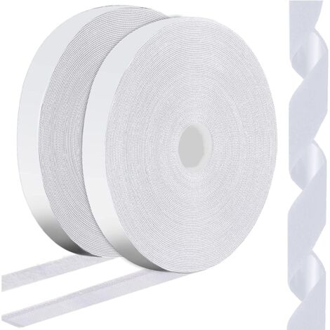 Cinta adhesiva de doble cara de alta resistencia, apta para colgar cuadros, fijar a paredes, etc., color blanco, 5,0 cm x 25 m.