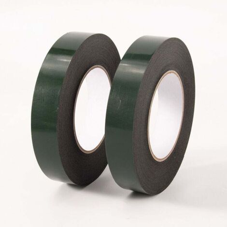 Cinta adhesiva de doble cara extrafuerte KZQ, 2 rollos. Cinta de espuma de doble cara resistente para un montaje duradero, apta para la industria automotriz y molduras (20 mm × 10 m).